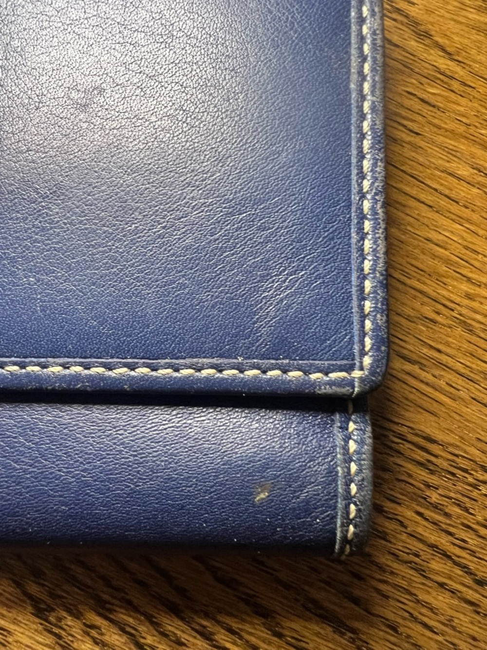 Vintage Coach leather Hamilton trifold wallet, navy blue - Picture 14 of 14